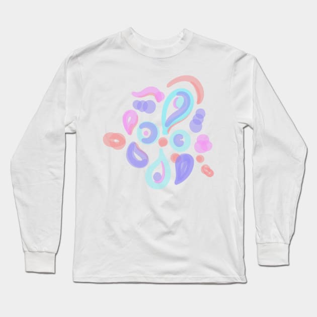 Violet cute abstract pastel pink Long Sleeve T-Shirt by carolsalazar